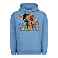 Pigment Pebble Blue feathered indians Urban Hoodie - texasbilliewilder