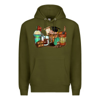 Army Green lawyer coffee cups Premium Hoodie - Zillion Design Studio