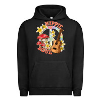 Pigment Black hippie soul with peace Urban Hoodie - texasbilliewilder