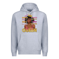 Heather Grey queen afro woman Premium Hoodie - texasbilliewilder
