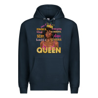 Navy queen afro woman Premium Hoodie - texasbilliewilder