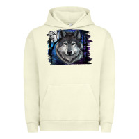 Pigment Pistachio Wolf And Full Moon Urban Hoodie - RanaPortraitStore