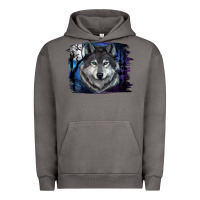 Pigment Tornado Wolf And Full Moon Urban Hoodie - RanaPortraitStore