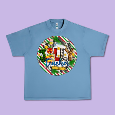 Christmas Jolly Teacher Urban Heavy Tee Designed By Artiststas