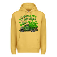 Antique Gold Happy st. patrick's day shamrock farm truck Premium Hoodie - RanaPortraitStore