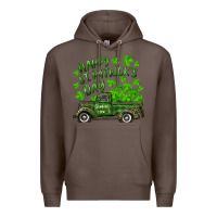 Coffee Happy st. patrick's day shamrock farm truck Premium Hoodie - RanaPortraitStore
