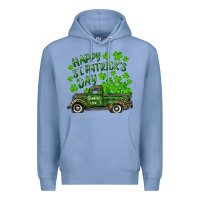 Colony Blue Happy st. patrick's day shamrock farm truck Premium Hoodie - RanaPortraitStore