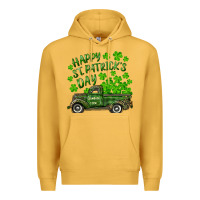 Mustard Happy st. patrick's day shamrock farm truck Premium Hoodie - RanaPortraitStore
