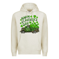 Oatmeal Heather Happy st. patrick's day shamrock farm truck Premium Hoodie - RanaPortraitStore