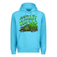 Ocean Blue Happy st. patrick's day shamrock farm truck Premium Hoodie - RanaPortraitStore