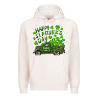 Pale Pink Happy st. patrick's day shamrock farm truck Premium Hoodie - RanaPortraitStore