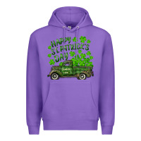 Purple Happy st. patrick's day shamrock farm truck Premium Hoodie - RanaPortraitStore