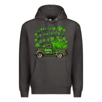 Smoke Happy st. patrick's day shamrock farm truck Premium Hoodie - RanaPortraitStore