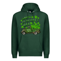 Sports Green Happy st. patrick's day shamrock farm truck Premium Hoodie - RanaPortraitStore