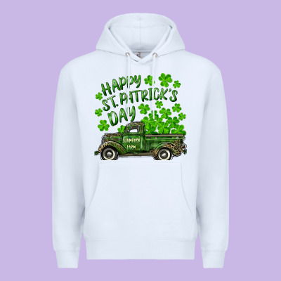 Happy St. Patrick's Day Shamrock Farm Truck Premium Hoodie Designed By Ranaportraitstore