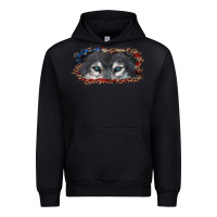 Black Wolf eyes american flag Urban Hoodie - RanaPortraitStore