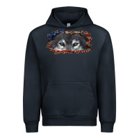 Navy Wolf eyes american flag Urban Hoodie - RanaPortraitStore