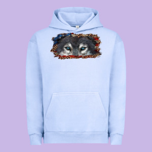 Wolf Eyes American Flag Urban Hoodie Designed By Ranaportraitstore