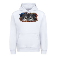 White Wolf eyes american flag Urban Hoodie - RanaPortraitStore