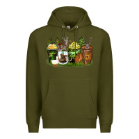 Army Green hunter coffee cups Premium Hoodie - Zillion Design Studio