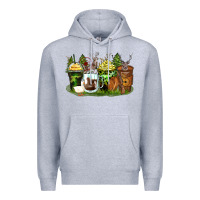 Heather Grey hunter coffee cups Premium Hoodie - Zillion Design Studio