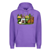 Purple hunter coffee cups Premium Hoodie - Zillion Design Studio