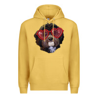 Antique Gold Havanese dog with love glasses Premium Hoodie - RanaPortraitStore