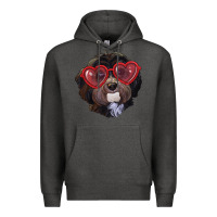 Charcoal Heather Havanese dog with love glasses Premium Hoodie - RanaPortraitStore