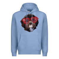 Colony Blue Havanese dog with love glasses Premium Hoodie - RanaPortraitStore