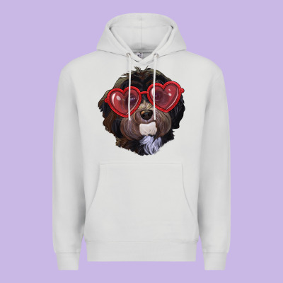 Havanese Dog With Love Glasses Premium Hoodie Designed By Ranaportraitstore
