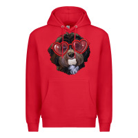 Red Havanese dog with love glasses Premium Hoodie - RanaPortraitStore