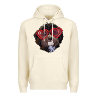 Sandshell Havanese dog with love glasses Premium Hoodie - RanaPortraitStore