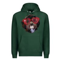 Sports Green Havanese dog with love glasses Premium Hoodie - RanaPortraitStore