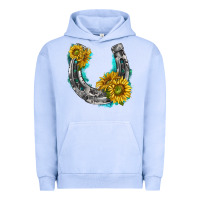 Pigment Grape Ice horseshoe cowhide and sunflowers Urban Hoodie - texasbilliewilder