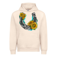 Sandshell horseshoe cowhide and sunflowers Urban Hoodie - texasbilliewilder