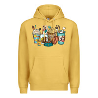 Antique Gold english bulldog coffee cups Premium Hoodie - Zillion Design Studio