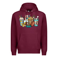 Burgundy english bulldog coffee cups Premium Hoodie - Zillion Design Studio