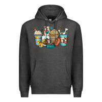 Charcoal Heather english bulldog coffee cups Premium Hoodie - Zillion Design Studio