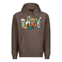Coffee english bulldog coffee cups Premium Hoodie - Zillion Design Studio