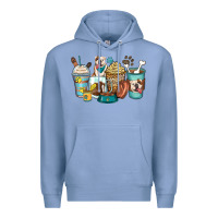 Colony Blue english bulldog coffee cups Premium Hoodie - Zillion Design Studio