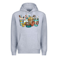 Heather Grey english bulldog coffee cups Premium Hoodie - Zillion Design Studio