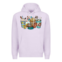 Lilac english bulldog coffee cups Premium Hoodie - Zillion Design Studio