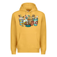 Mustard english bulldog coffee cups Premium Hoodie - Zillion Design Studio