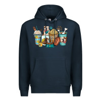 Navy english bulldog coffee cups Premium Hoodie - Zillion Design Studio