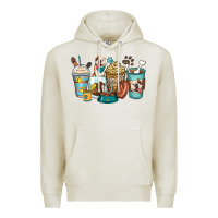 Oatmeal Heather english bulldog coffee cups Premium Hoodie - Zillion Design Studio