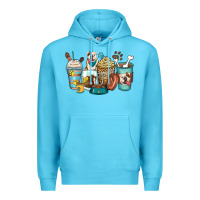 Ocean Blue english bulldog coffee cups Premium Hoodie - Zillion Design Studio