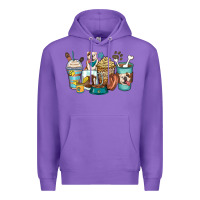 Purple english bulldog coffee cups Premium Hoodie - Zillion Design Studio
