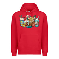 Red english bulldog coffee cups Premium Hoodie - Zillion Design Studio