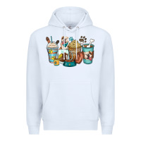 White english bulldog coffee cups Premium Hoodie - Zillion Design Studio