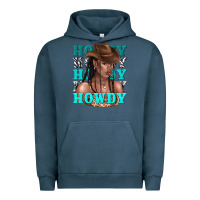 Pigment Midnight Navy howdy howdy black girl Urban Hoodie - texasbilliewilder